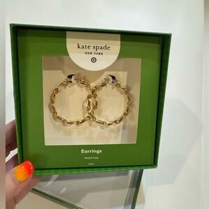 Chic Kate Spade Gold Twist Hoop Earrings NWT